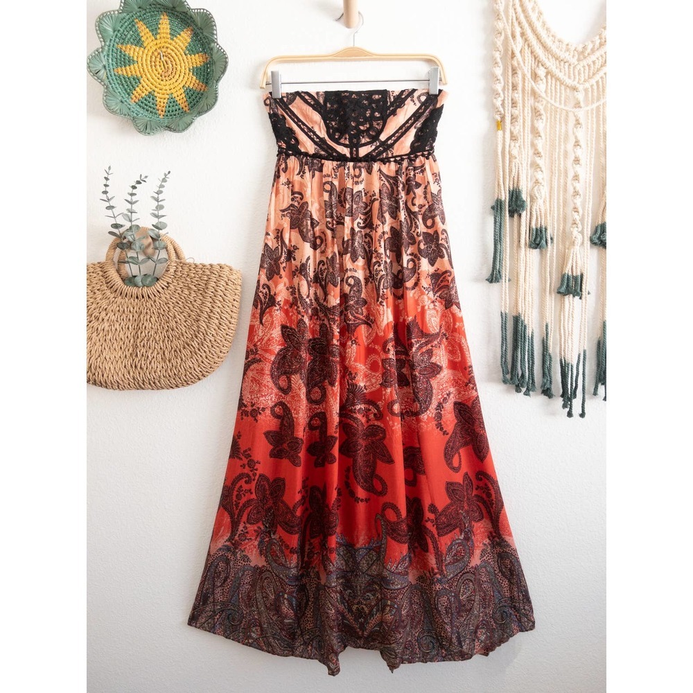 Free People Black and Red Maxi Dress